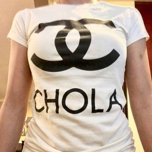 White graphic T-shirt